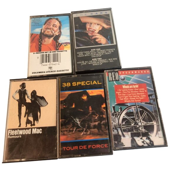 Vintage Cassette Tape Lot: Fleetwood Mac Willie Nelson REO Speedwagon The Cars - Picture 6 of 15
